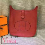 Hermes Red Evelyne GM Shoulder Bag