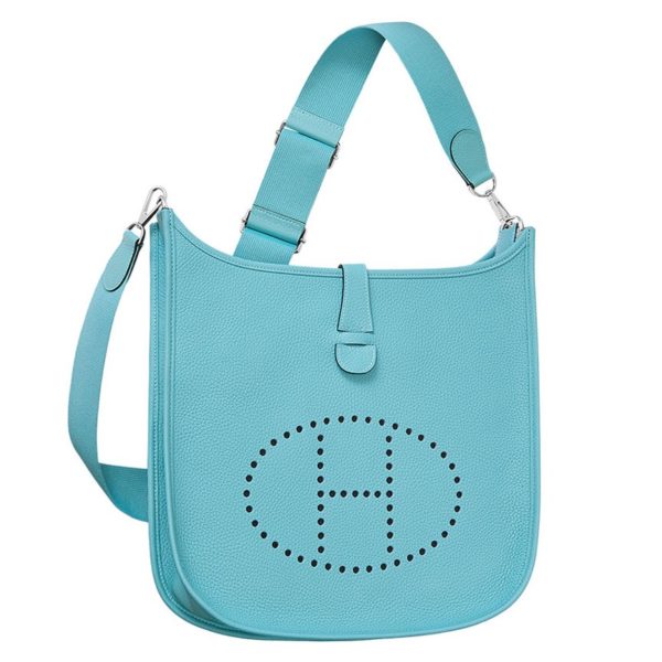 Hermes Light Blue Evelyne GM Shoulder Bag