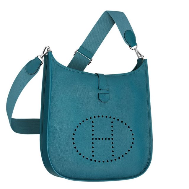 Hermes Blue Evelyne PM Shoulder Bag