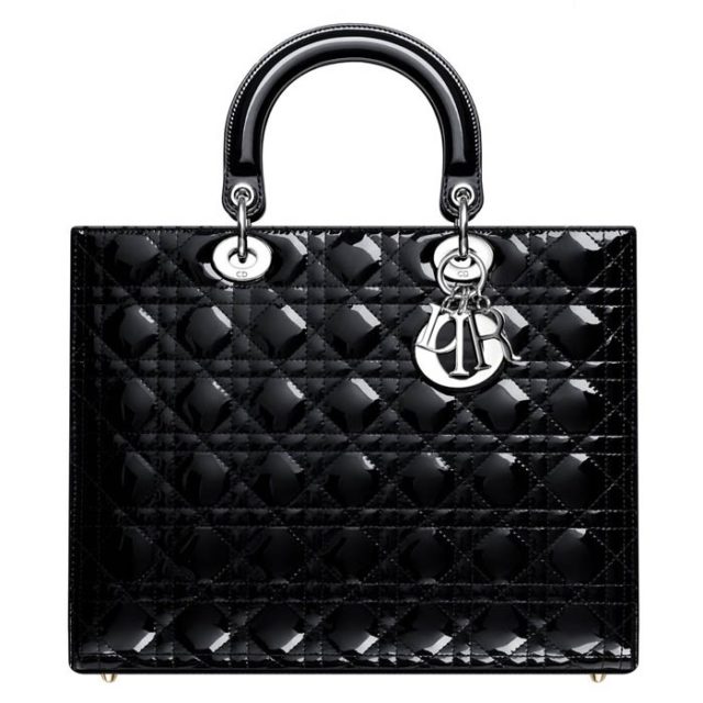 Lady Dior Large Patent Leather Bag