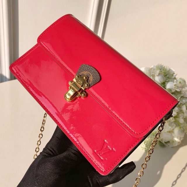 Louis Vuitton Cherrywood WOC Chain Wallet M63306 Hot Pink 2019 (KD-9022204 )