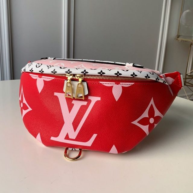 Louis Vuitton Giant Monogram Canvas Bumbag/Belt Bag M44575 Red/Pink 2019 (FANG-9043025 )