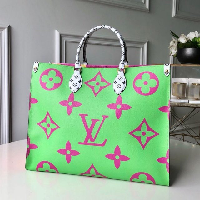 Louis Vuitton Giant Monogram Shopping Tote Bag M44570 Green/Lilac 2019 (KD-9043030 )