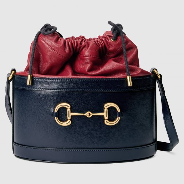 Gucci 1955 Horsebit Bucket bag Blue & Red