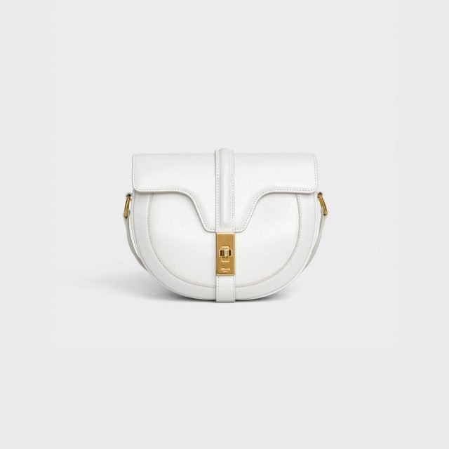 CELINE SMALL BESACE 16 BAG IN SATINATED CALFSKIN WHITE