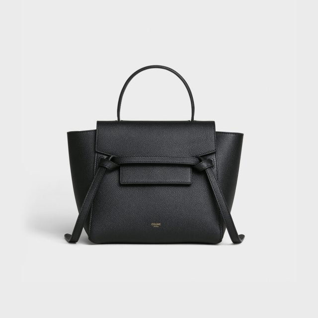 CELINE NANO BELT BAG IN GRAINED CALFSKIN BLACK